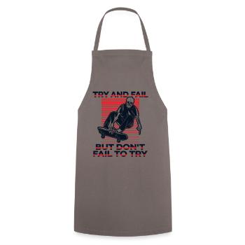 Try And Fail But Don't Fail To Try Skatepark - Cooking Apron - grey - Front - AI Model Male 185 dark (185cm)