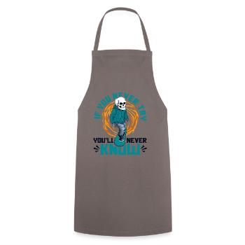 If You Never Try You'll Never Know Skatergirl - Cooking Apron - grey - Front - AI Model Male 185 dark (185cm)