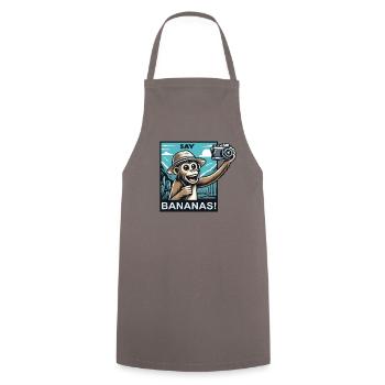 Le singe en tant que touriste - Tablier de cuisine - gris - Devant - AI Model Male 185 dark (185cm)