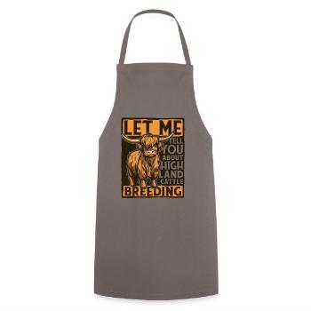 Laissez-moi vous parler de l’élevage de vaches Highland - Tablier de cuisine - gris - Devant - AI Model Male 185 dark (185cm)