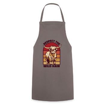 Respectez l’éleveur de vaches Highland à poil sauvage - Tablier de cuisine - gris - Devant - AI Model Male 185 dark (185cm)
