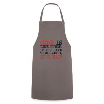 Explication du code Développeur Développeur de logiciels - Tablier de cuisine - gris - Devant - AI Model Male 185 dark (185cm)