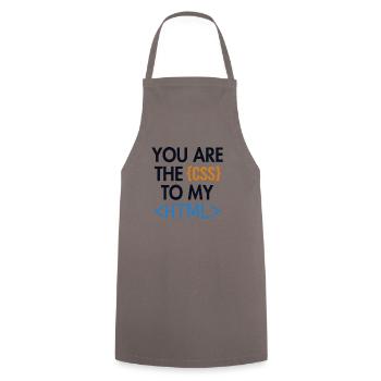 You are the CSS to my HTML Developer Coder - Kochschürze - Grau - Vorne - AI Model Male 185 dark (185cm)