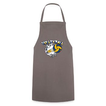 Volleyball freak Volleyball player Volleyball player - Cooking Apron - grey - Front - AI Model Male 185 dark (185cm)