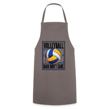 Volleyball Hair Don't Care Volleyball Freak - Cooking Apron - grey - Front - AI Model Male 185 dark (185cm)