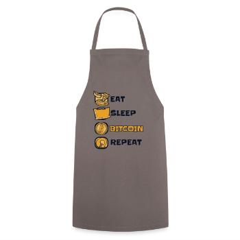 Eat Sleep Bitcoin Repeat Crypto-monnaie Blockchain - Tablier de cuisine - gris - Devant - AI Model Male 185 dark (185cm)