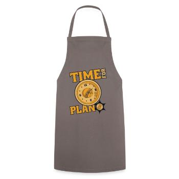 Il est temps de planifier la blockchain de crypto-monnaie Bitcoin - Tablier de cuisine - gris - Devant - AI Model Male 185 dark (185cm)