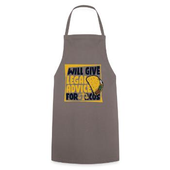 Donnera des conseils juridiques pour les tacos Procureur général - Tablier de cuisine - gris - Devant - AI Model Male 185 dark (185cm)
