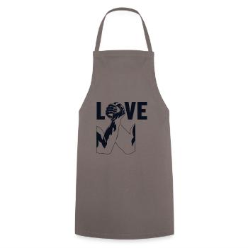 Techniques d’amour Exercice Main Lutte Bras - Tablier de cuisine - gris - Devant - AI Model Male 185 dark (185cm)