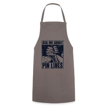 Ask Me About Pin Lines Hand Wrestling Exercise - Cooking Apron - grey - Front - AI Model Male 185 dark (185cm)