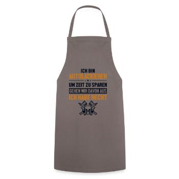 Autolackierer hat immer Recht Automotive Vehicle - Cooking Apron - grey - Front - AI Model Male 185 dark (185cm)