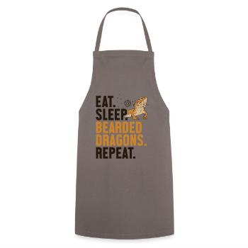 Eat Sleep Bearded Dragons Repeat Pogona Pet - Cooking Apron - grey - Front - AI Model Male 185 dark (185cm)