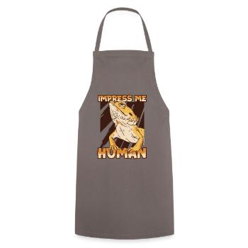Impress Me Human Pogona Pet Lizard Owner Bearded - Cooking Apron - grey - Front - AI Model Male 185 dark (185cm)