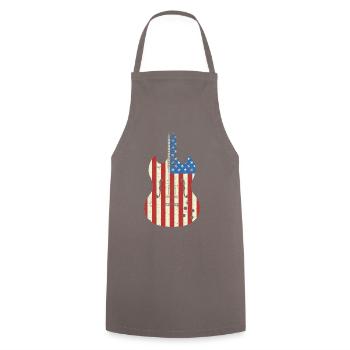 4th of July American Flag Guitar Tee - Kochschürze - Grau - Vorne - AI Model Male 185 dark (185cm)