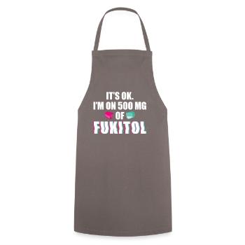 Fukitol Pharma Humor Stress Relief Tea - Cooking Apron - grey - Front - AI Model Male 185 dark (185cm)