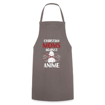 Christian Moms Against Anime Humor Tee - Cooking Apron - grey - Front - AI Model Male 185 dark (185cm)