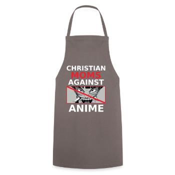 Christian Moms Against Anime Humor Tee - Cooking Apron - grey - Front - AI Model Male 185 dark (185cm)