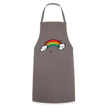 Vivid Rainbow Arc - Cooking Apron - grey - Front - AI Model Male 185 dark (185cm)