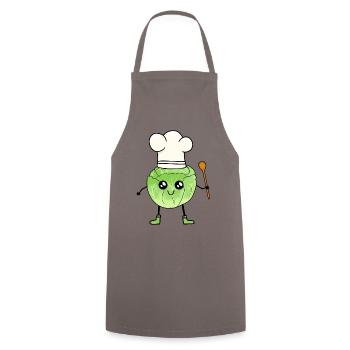 Cabbage Head Cooking Spoon Vegetable Hobby Cook - Cooking Apron - grey - Front - AI Model Male 185 dark (185cm)