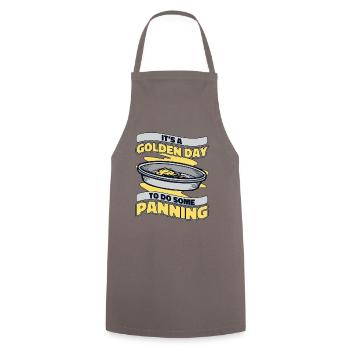 It's A Golden Day To Do Some Panning Miner Gold - Cooking Apron - grey - Front - AI Model Male 185 dark (185cm)