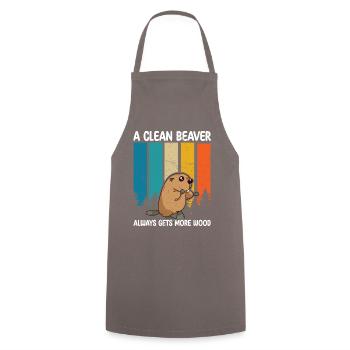 Lustiges Clean Beaver Wood Joke Tee - Kochschürze - Grau - Vorne - AI Model Male 185 dark (185cm)