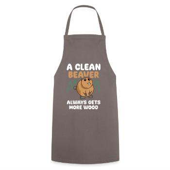 Lustiges Clean Beaver Wood Joke Tee - Kochschürze - Grau - Vorne - AI Model Male 185 dark (185cm)