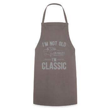 Klassisches Auto-retro-vintage-t-shirt - Kochschürze - Grau - Vorne - AI Model Male 185 dark (185cm)