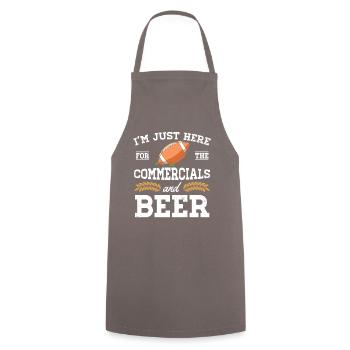 Publicités de la mi-temps et bière T-shirt - Tablier de cuisine - gris - Devant - AI Model Male 185 dark (185cm)