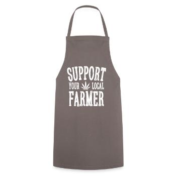 Local cannabis farmer support t-shirt - Cooking Apron - grey - Front - AI Model Male 185 dark (185cm)