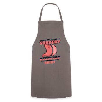 This Is My Gastric Surgery Recovery Clothing - Cooking Apron - grey - Front - AI Model Male 185 dark (185cm)
