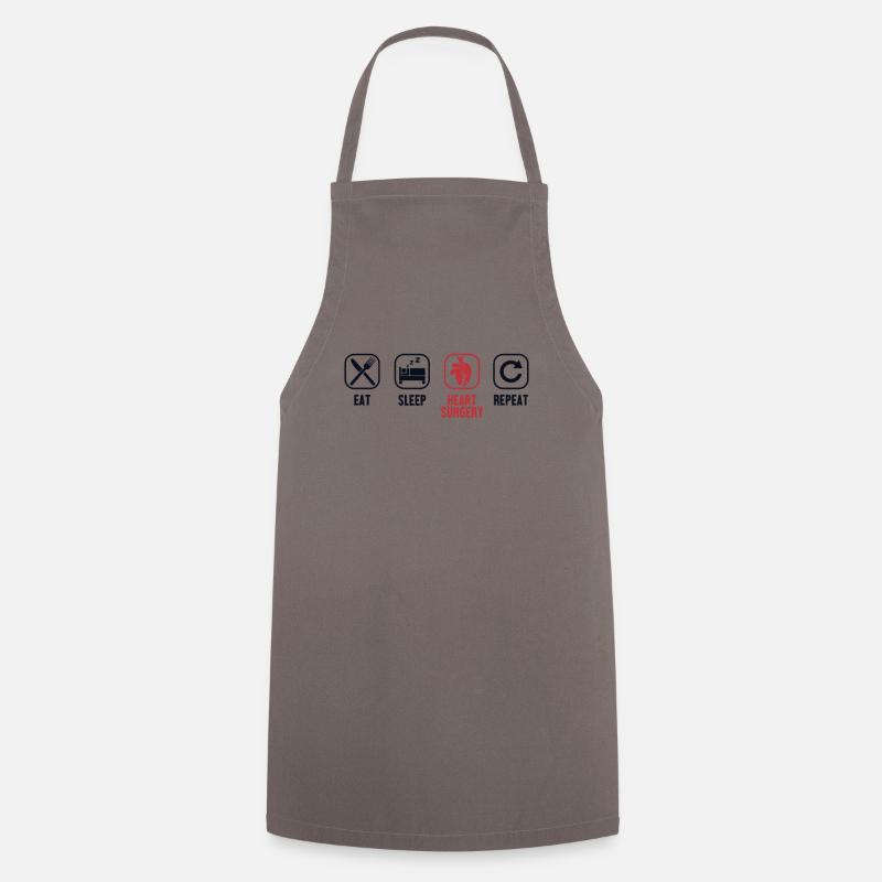 Eat Sleep Heart Surgery Repeat Pacemakers Open - Cooking Apron - grey
