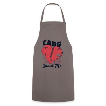 CABG Saved Me Pacemakers Catheter Open Heart - Cooking Apron - grey - Front - AI Model Male 185 dark (185cm)