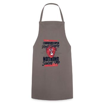 I Survived Open Heart Surgery Pacemakers Open - Cooking Apron - grey - Front - AI Model Male 185 dark (185cm)