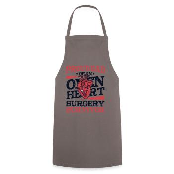 Proud Dad Of Heart Surgery Survivor Open Heart - Cooking Apron - grey - Front - AI Model Male 185 dark (185cm)