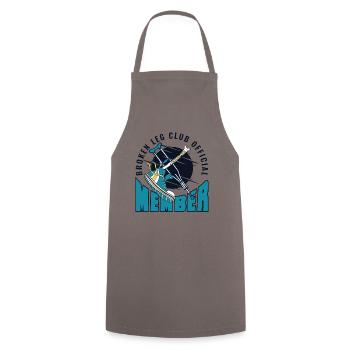 Broken Leg Club Official Member Broken Bone Bone - Cooking Apron - grey - Front - AI Model Male 185 dark (185cm)