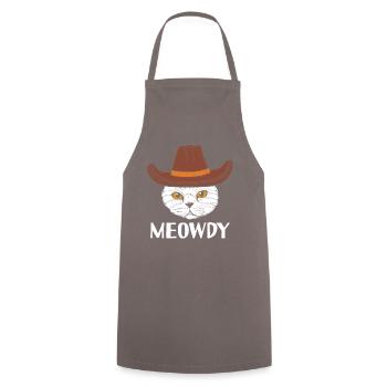 T-shirt cowboy chat miaoussé drôle - Tablier de cuisine - gris - Devant - AI Model Male 185 dark (185cm)