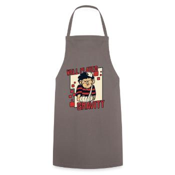 Well Played Gravity Broken Bone Broken Finger - Cooking Apron - grey - Front - AI Model Male 185 dark (185cm)