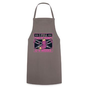 I Fell Yes It Hurt Broken Arm Leg Broken Bone - Cooking Apron - grey - Front - AI Model Male 185 dark (185cm)