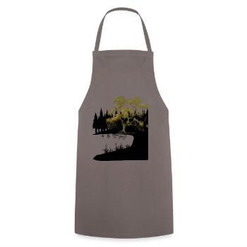 Natur Baum See Wald Naturliebhaber Flora Dark - Kochschürze - Grau - Vorne - AI Model Male 185 dark (185cm)