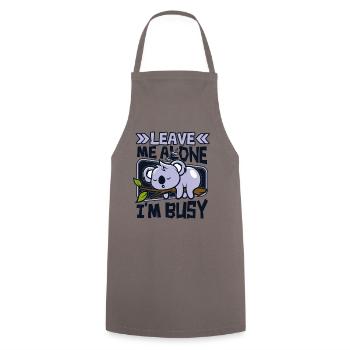 Leave Me Alone I'm Busy Koalabear Eucalyptus - Cooking Apron - grey - Front - AI Model Male 185 dark (185cm)