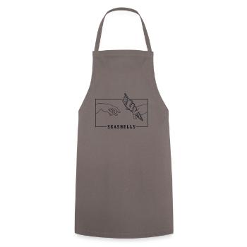 Michelangelo Creation of Adam Seashells Seashell - Cooking Apron - grey - Front - AI Model Male 185 dark (185cm)