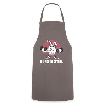 Steel Buns Bunny Workout-t-shirt - Kochschürze - Grau - Vorne - AI Model Male 185 dark (185cm)