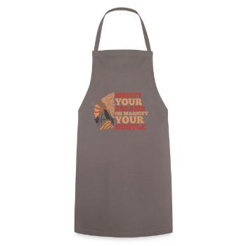 Hustle Hard Urban Motivation Tee - Cooking Apron - grey - Front - AI Model Male 185 dark (185cm)