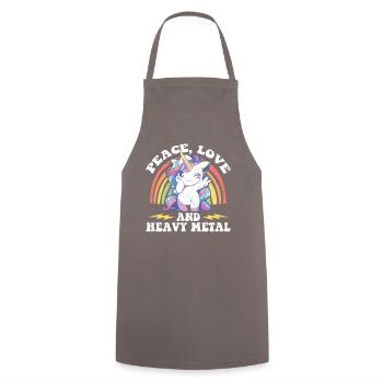 T-shirt arc-en-ciel Licorne Heavy Metal - Tablier de cuisine - gris - Devant - AI Model Male 185 dark (185cm)