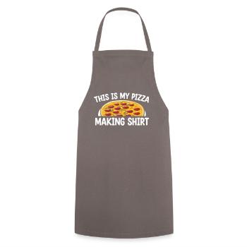 T-shirt cuisine de l’amateur de pizza - Tablier de cuisine - gris - Devant - AI Model Male 185 dark (185cm)