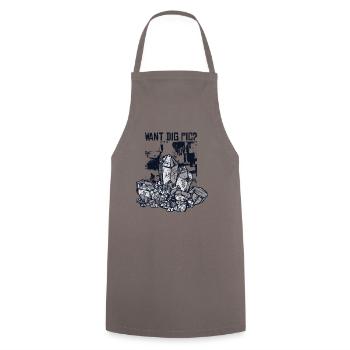 Want Dig Pic Geologist Stone Collector Mineral - Cooking Apron - grey - Front - AI Model Male 185 dark (185cm)
