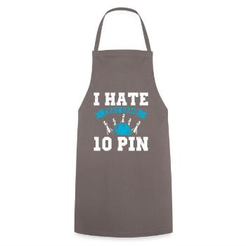 de 10 broches bowling frustration t-shirt - Tablier de cuisine - gris - Devant - AI Model Male 185 dark (185cm)