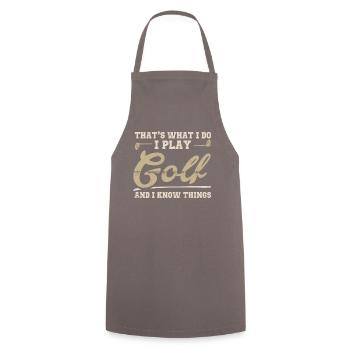 T-shirt « golf Sagesse & Humour » - Tablier de cuisine - gris - Devant - AI Model Male 185 dark (185cm)
