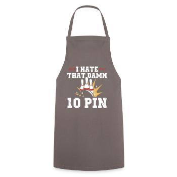 de 10 broches bowling frustration t-shirt - Tablier de cuisine - gris - Devant - AI Model Male 185 dark (185cm)