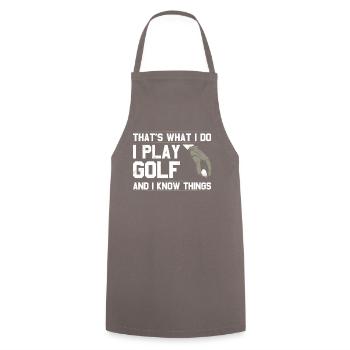 T-shirt « golf Sagesse & Humour » - Tablier de cuisine - gris - Devant - AI Model Male 185 dark (185cm)